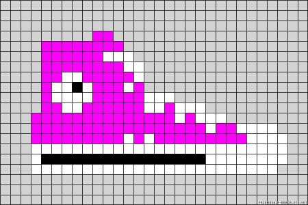 Кроссовок по клеточкам в тетради