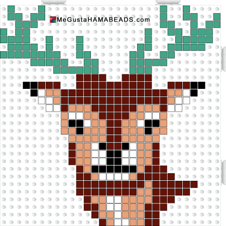 Небольшой новогодний олень по клеткам