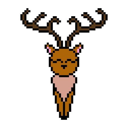 Олень по клеточкам в тетради