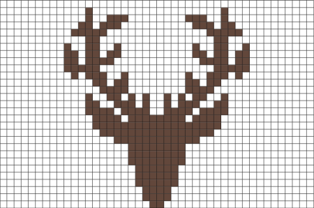 Рисование по клеткам олень