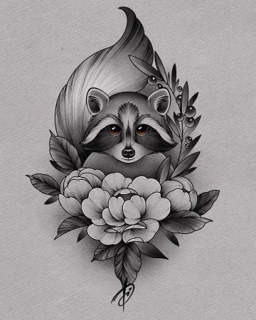 Коала тату эскиз