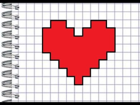 Сердце в тетради в клетку
