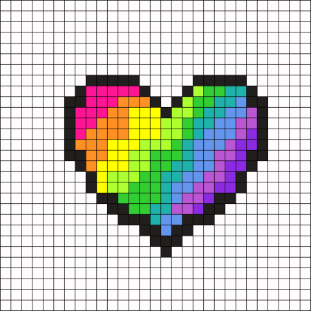 Рисовая по клеточкам сердечки