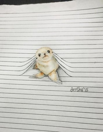 Рисунки на листе в линейку