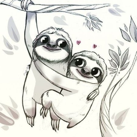 Ленивец карандашом