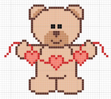 Рисунку по клеткам мишеа