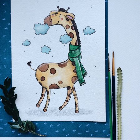 Милые рисунки акварелью Тани Самошкиной