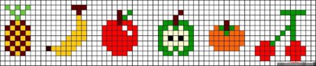 Рисунки по клеточкам фрукты