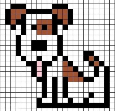 Рисование по клеточкам собака