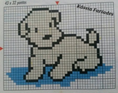 Рисунки в клеточку собачки маленькие