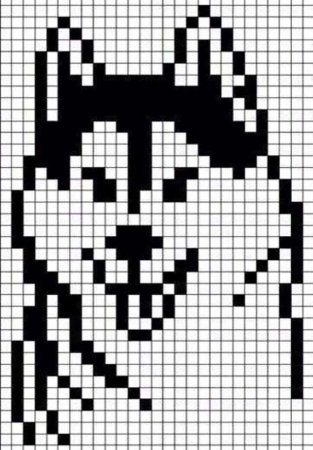 Рисунки по клеткам чёрно белые