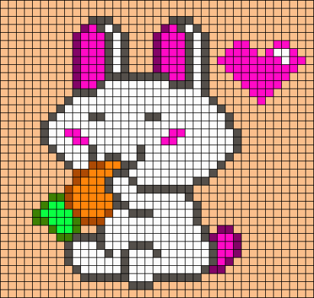 Рисование по клеткам заяц