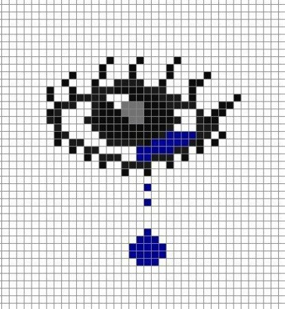 Рисунки по клеточкам грустные