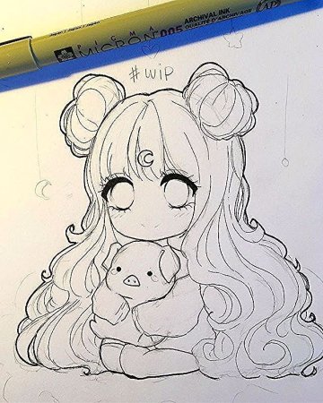 Милое аниме для срисовки