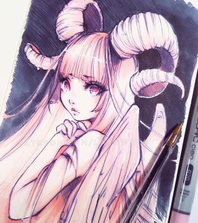 Скетчбук девушки аниме