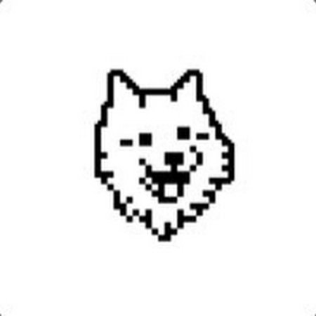 Чёрно-белая собака пиксел