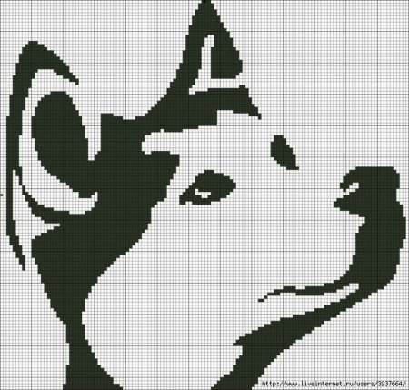 Монохромная вышивка животные