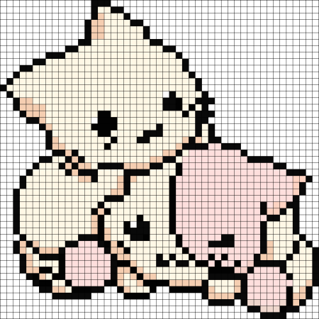 Рисунки по клеточкам котики