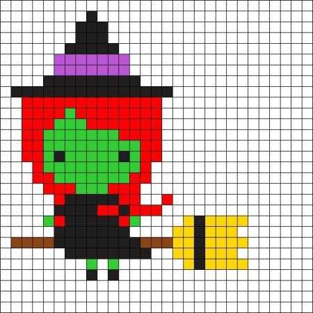 Рисование по клеточкам Хэллоуин