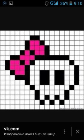 Рисунки по клеточкам бантик