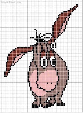 Вышивка крестом ослик