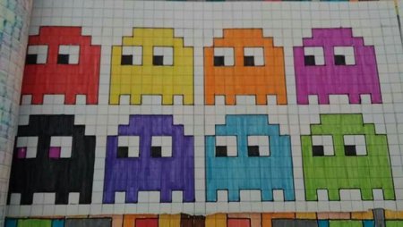 Рисование по клеткам among us