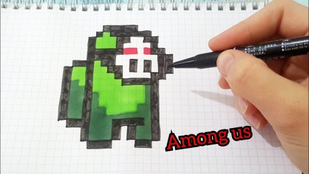 Рисование по клеткам амонг АС