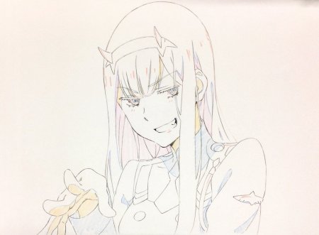 Zero two набросок для рисования