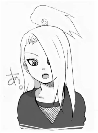 Аниме Наруто Дейдара черно белый