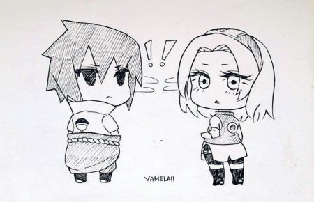 Наруто Чиби карандашом