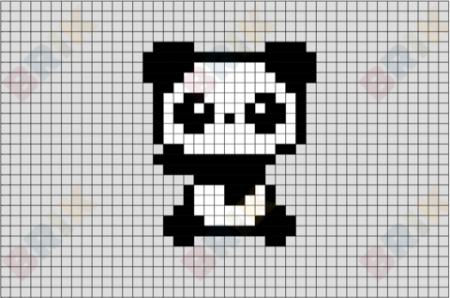 Пандочки по клеточкам маленькие