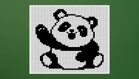 Рисование по клеточкам Панда