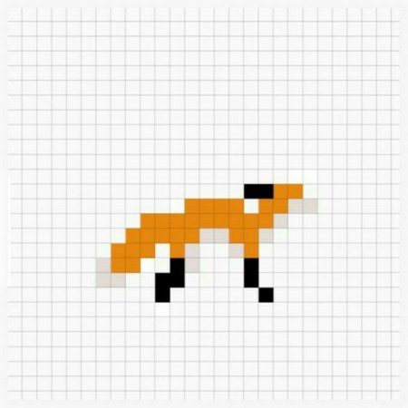 Лиса по клеточкам