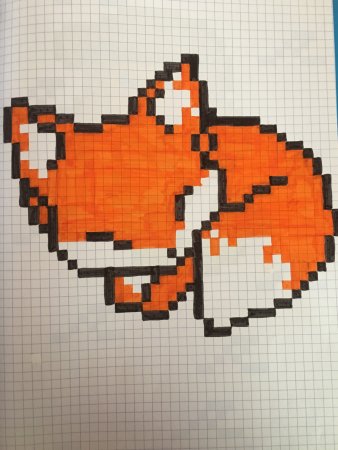 Рисование по клеточкам лисы