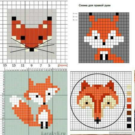 Схема для вышивания крестиком Лисичка