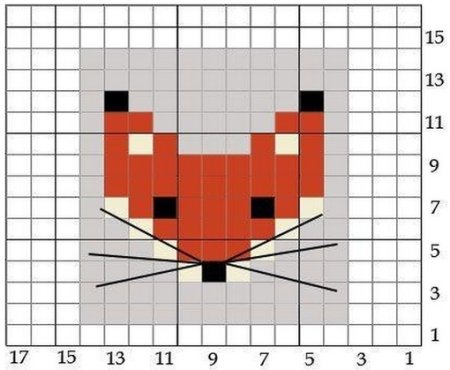 Узор лиса спицами