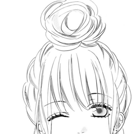 Аниме прически чб