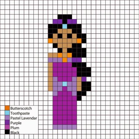 Рисунки по клеточкам принцессы