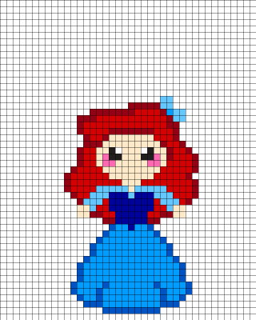 Рисование по клеточкам Русалочка