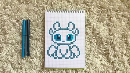 Рисование по клеткам дракон