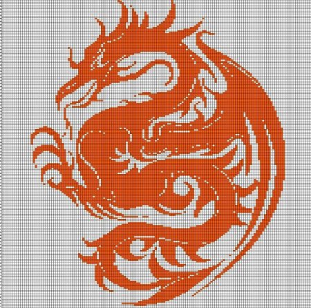 Дракон по клеточкам