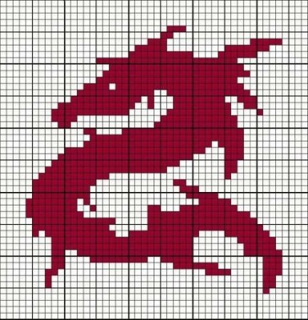 Рисование по клеткам дракон