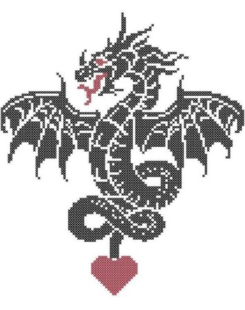 Дракон эскиз для вышивки