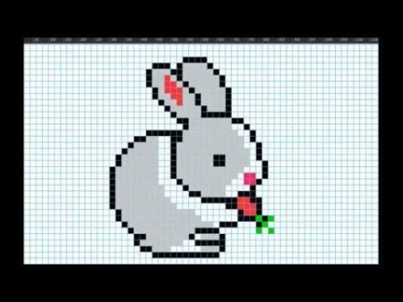 Рисунки по клеточкам заяц