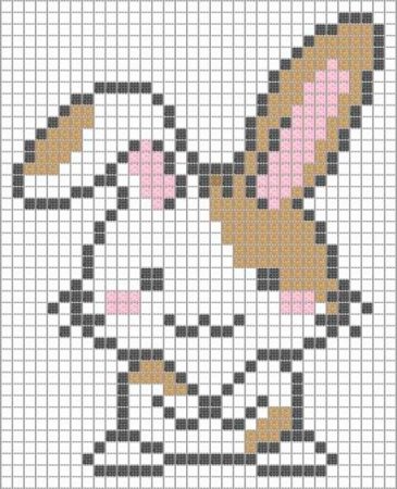 Рисование по клеточкам заяц