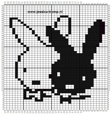 Вышивка крестиком легкие схемы заяц