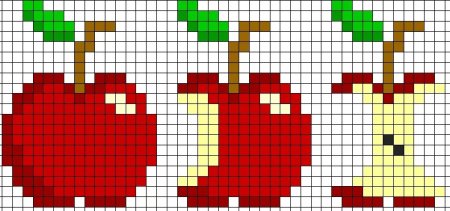 Рисунки по клеточкам лёгкие пицца