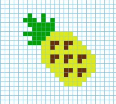 Рисунки по клеточкам фрукты