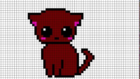 Рисование по клеточкам котики