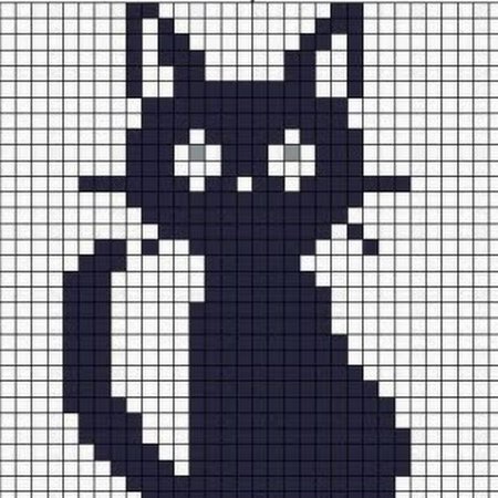 Рисунки по клеточкам черно белые